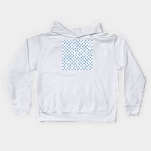 Warped Checkerboard, White and Blue Kids Hoodie